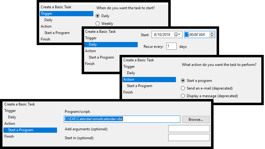 automatically send outlook agenda to email