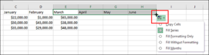 Microsoft Excel Auto Fill Pattern