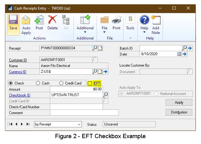 GP EFT Loop Check Box
