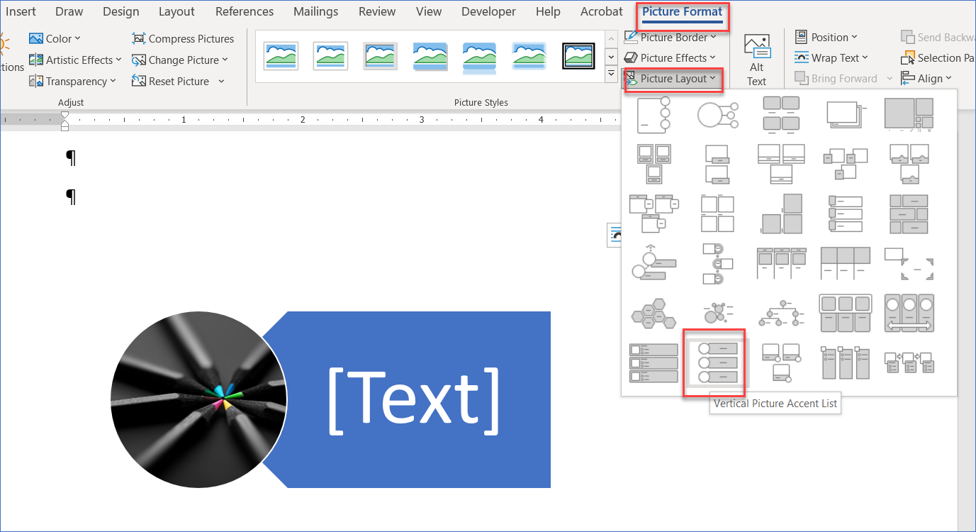 Image Styles in Microsoft Word